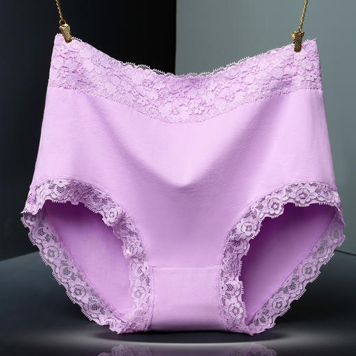 CMR-620女士加大码纯棉蕾丝高腰性感收腹舒适日系内裤 商品图0