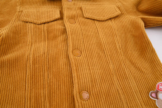 棉果果春秋季男童天鹅绒抽条+汗布休闲翻领外套M312100419480 商品图3