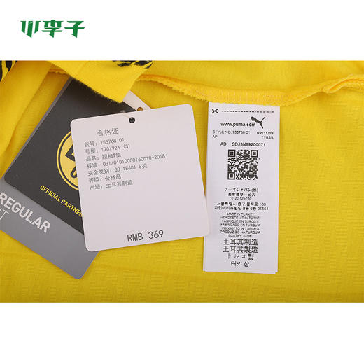 PUMA彪马BVB19-20赛季多特蒙德短袖T恤男755768-01 商品图4