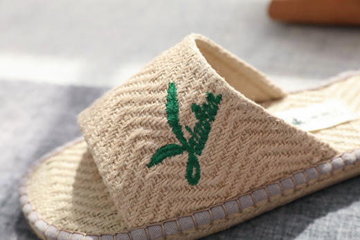 【买麻鞋，雅路人】防脚臭，经典款亚麻绣花手工拖鞋YT001 商品图1