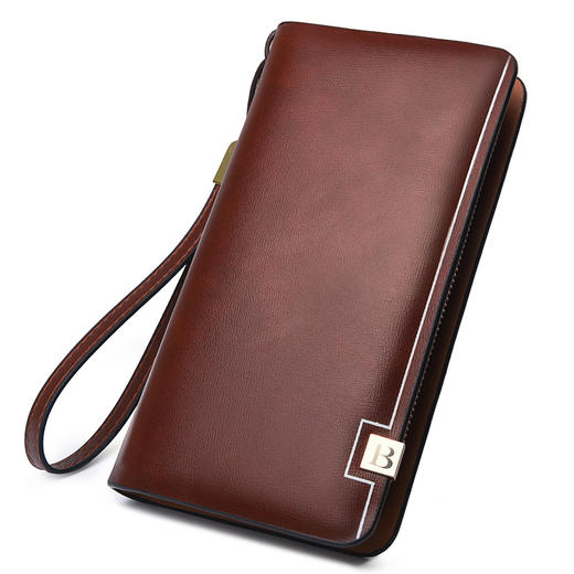 长款钱包PU皮男士拉链钱夹商务手拿包休闲虎口手抓箱包 商品图0