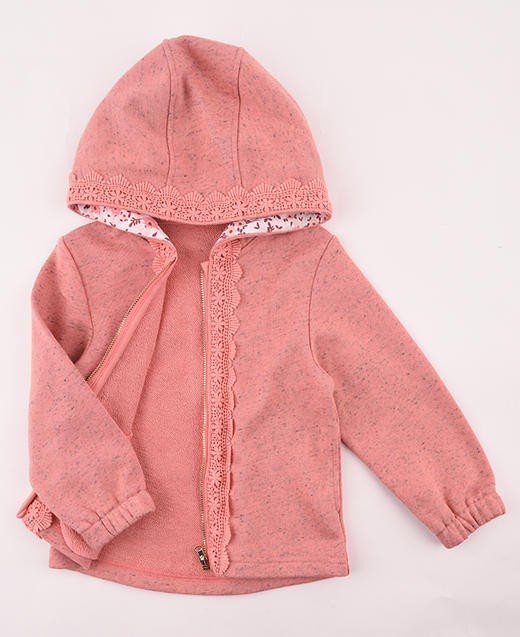 棉果果春秋季女童磨毛大毛圈连帽长袖外套 M322100219445 商品图2