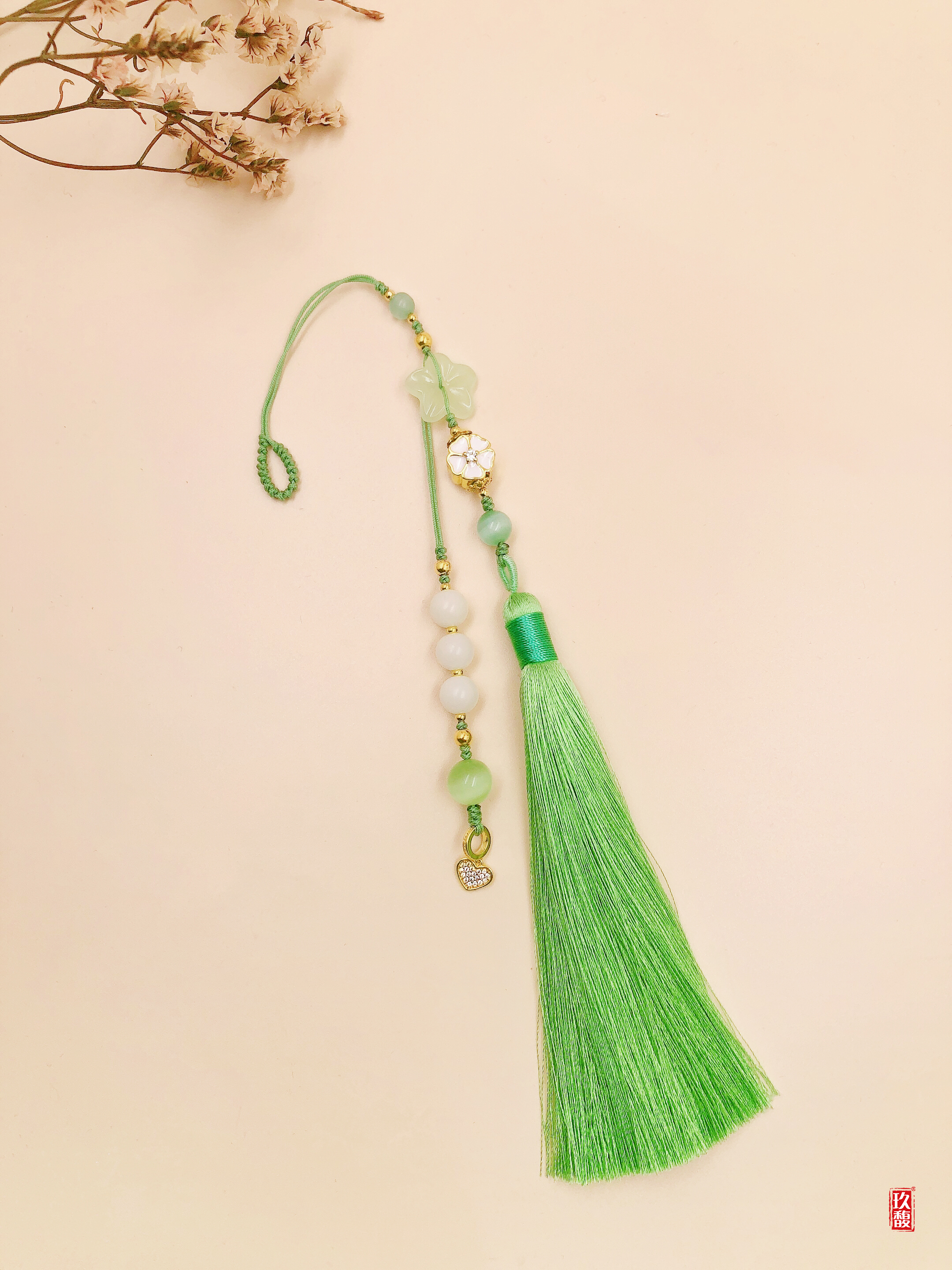 和田玉流苏挂件-中国风伴手礼