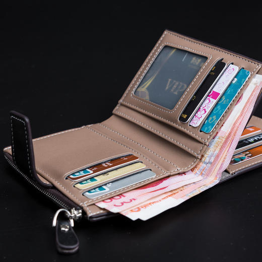 男士钱包男短款大容量多卡位钱夹多功能箱包时尚零钱包 商品图3