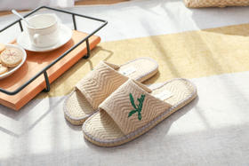 【买麻鞋，雅路人】防脚臭，经典款亚麻绣花手工拖鞋YT001