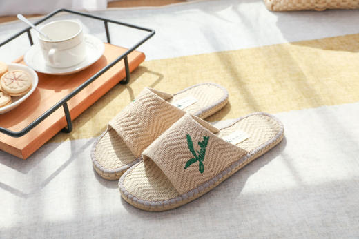 【买麻鞋，雅路人】防脚臭，经典款亚麻绣花手工拖鞋YT001 商品图0