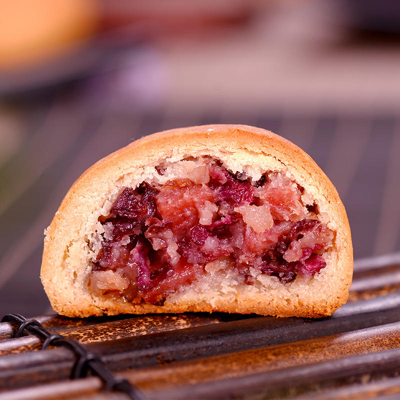 云腿玫瑰月饼80克*10枚(散饼) 中秋节团圆礼 玫瑰火腿馅