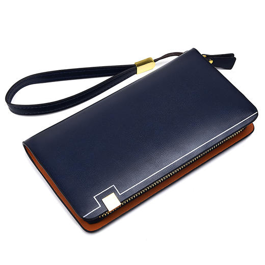 长款钱包PU皮男士拉链钱夹商务手拿包休闲虎口手抓箱包 商品图5