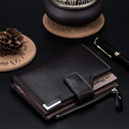 男士钱包男短款大容量多卡位钱夹多功能箱包时尚零钱包 商品图1