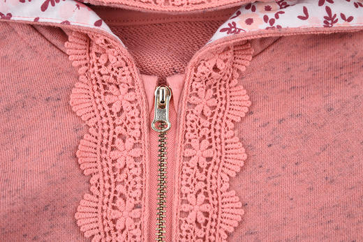 棉果果春秋季女童磨毛大毛圈连帽长袖外套 M322100219445 商品图3