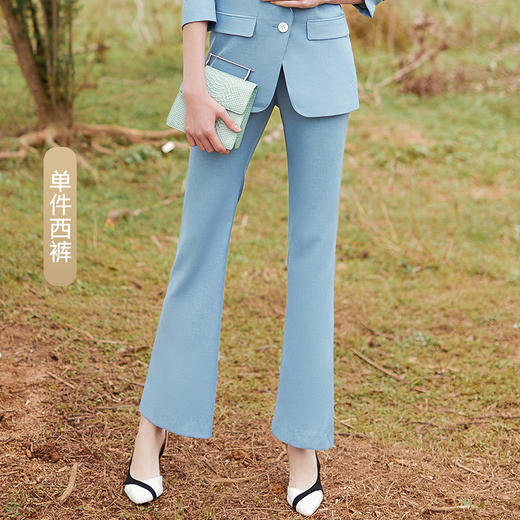 IWY/职业套装女淡蓝时尚单粒扣七分袖西装套装休闲工作服CP9339 商品图11
