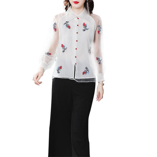 BS-YYT6823B新款时尚翻领重工刺绣舒适上衣TZW 商品图4