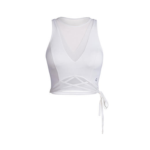 TITIKA女士健身时尚背心白色美背运动上衣瑜伽背心女带胸垫63905 商品图4