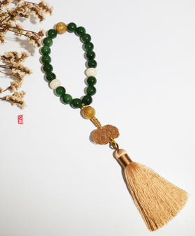 【复古】和田玉（碧玉）玉珠手持