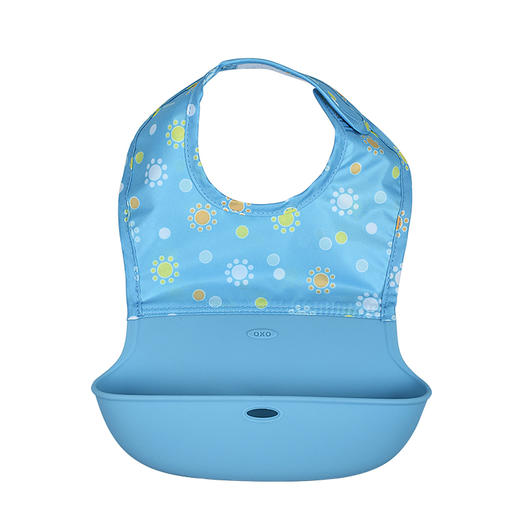 oxo奥秀围嘴婴儿宝宝硅胶围兜儿童折叠便携吃饭口水兜防水幼儿园
