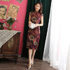 ZA-8214-日常丝绸印花复古旗袍 商品缩略图4