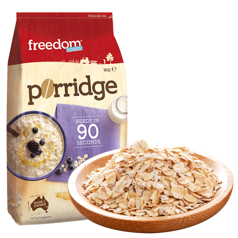 FREEDOM/澳菲顿 营养全燕麦片早餐纯麦片 1KG/袋有票JPY带授权招加盟代理