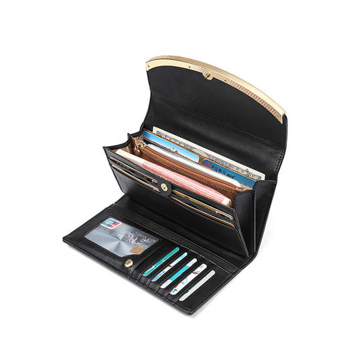 BYN-7533新款韩版女式长款真皮三折大容量牛皮钱包TZW 商品图3