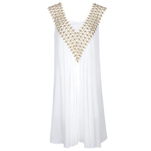 BS-T6062新款钉珠拼接宽松舒适大摆连衣裙配吊带TZW 商品图4