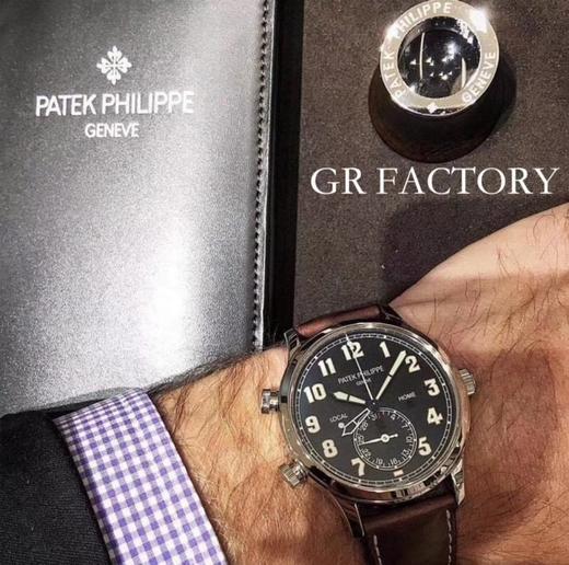 GR百达翡丽 时区功能ref.5524 Calatrava飞行家旅行时间腕表系列惊艳登场！男士腕表，皮表带，自动机械机芯，透底。 商品图14