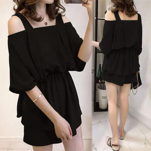 〖显瘦减龄两件套〗洋气大码女装2019新款胖mm夏装遮肚子套装胖妹妹显瘦减龄两件套潮 商品图1