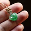 冰种阳绿翡翠如意吊坠18k黄金白金钻石镶嵌 商品缩略图6
