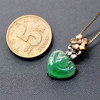 冰种阳绿翡翠如意吊坠18k黄金白金钻石镶嵌 商品缩略图4