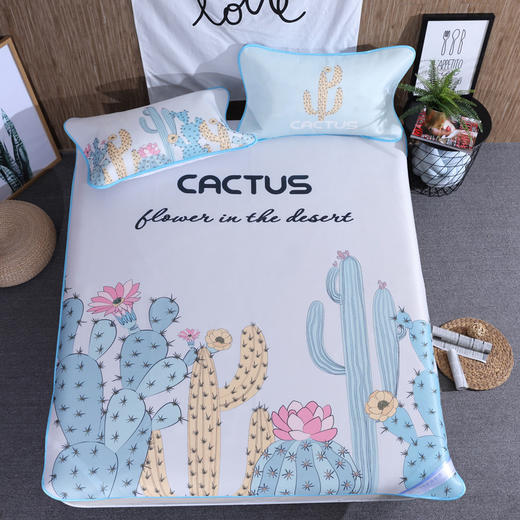 ABC-XL-70爆款凉席可水洗折叠冰丝席三件套 商品图3