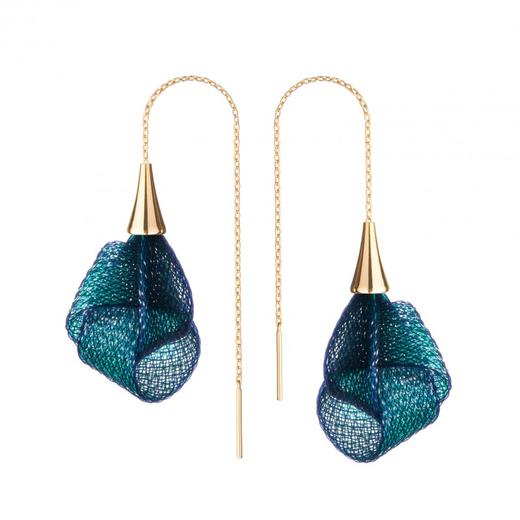 北京仓｜Vlum-Deliee-孔雀蓝 耳线［法国设计师］ 商品图0