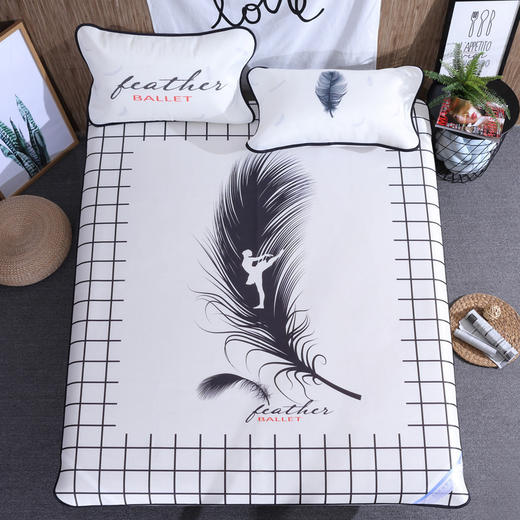 ABC-XL-70爆款凉席可水洗折叠冰丝席三件套 商品图2