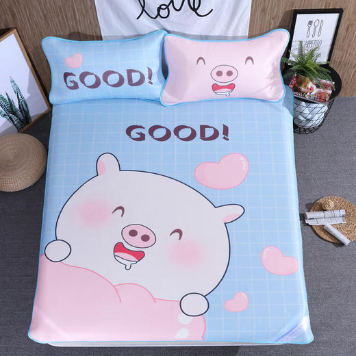 ABC-XL-70爆款凉席可水洗折叠冰丝席三件套 商品图0