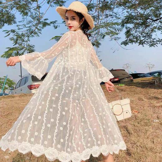  韩版夏季新款仙女蕾丝薄纱披肩防晒衣宽松开衫外套 商品图2