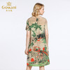 乔万尼桑蚕丝连衣裙夏中国田园风印花宽松气质真丝裙子女EB2E906 商品缩略图3