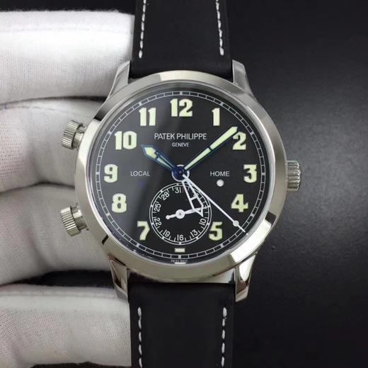 GR百达翡丽 时区功能ref.5524 Calatrava飞行家旅行时间腕表系列惊艳登场！男士腕表，皮表带，自动机械机芯，透底。 商品图5
