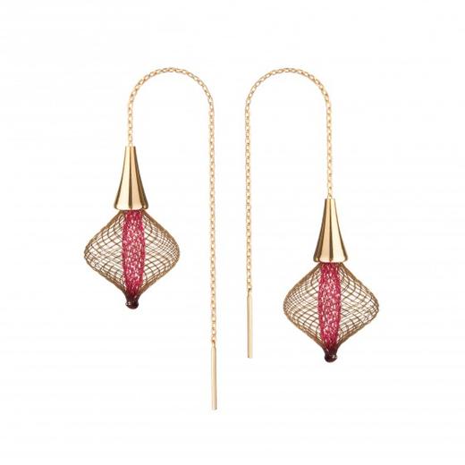 北京仓｜Vlum-Volubiles-石榴红 耳线［法国设计师 商品图0