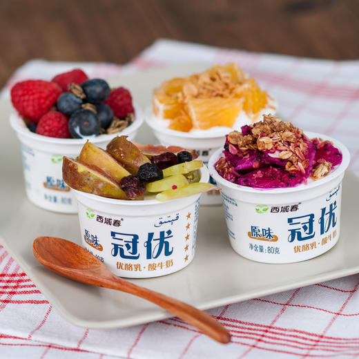 新疆西域春冠优酸奶航空配餐益生菌浓缩酸奶80克*12杯[只限济南] 商品图1