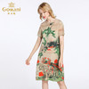 乔万尼桑蚕丝连衣裙夏中国田园风印花宽松气质真丝裙子女EB2E906 商品缩略图1