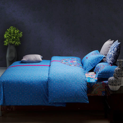 【现代中国风 裸感全棉】lehome床上四件套全棉纯棉床单套件新中式1.8-2.0m被套床上用品 商品图2