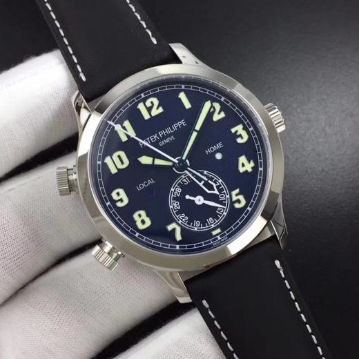 GR百达翡丽 时区功能ref.5524 Calatrava飞行家旅行时间腕表系列惊艳登场！男士腕表，皮表带，自动机械机芯，透底。 商品图4