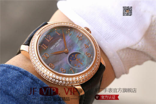 百达翡丽复杂功能系列4968女士手表。海鸥克隆组装215 PS LU手动机械机芯,33.3毫米直径，镶嵌施华洛世奇钻。 商品图8