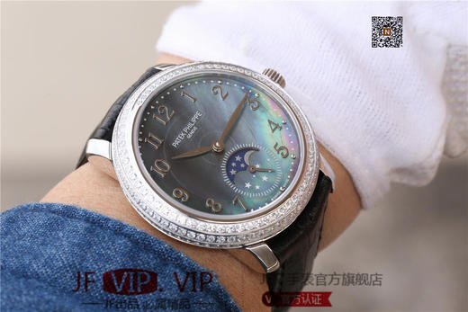 百达翡丽复杂功能系列4968女士手表。海鸥克隆组装215 PS LU手动机械机芯,33.3毫米直径，镶嵌施华洛世奇钻 商品图8