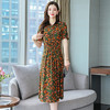 XY-8951-夏季中年妈妈装碎花真丝连衣裙 商品缩略图3