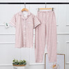 老米优品 / 无印代工厂出品！ 情侣款❤ 双层纱经典格短袖家居服 日式小格纹双层纱敲击透气的情侣款家居套装！ 商品缩略图1