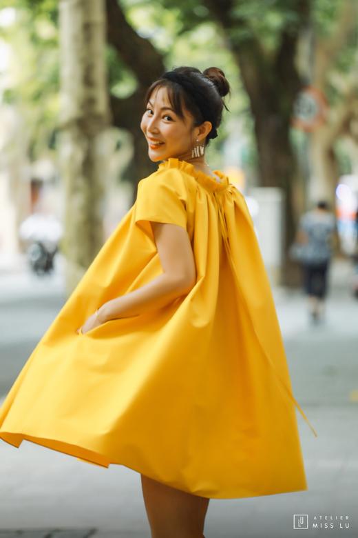 AtelierMissLu / Avery-流心黄褶领连身裙 商品图4