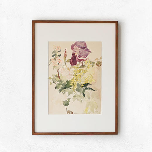 伽罗 JALO 挂画-马奈-花瓣与鸢尾，金莲花和天竺葵 P105（预计10天内发货） 商品图0