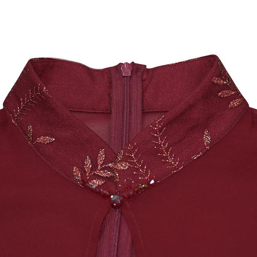 MY-92419新款时尚蕾丝短袖中长款宴会礼服改良旗袍连衣裙TZW 商品图4