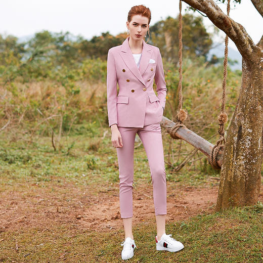 IWY/粉色长袖西装长裤套装CP9346 商品图3