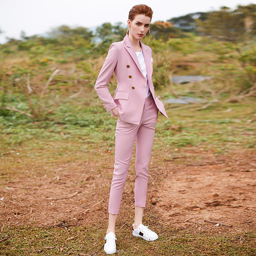 IWY/粉色长袖西装长裤套装CP9346 商品图1