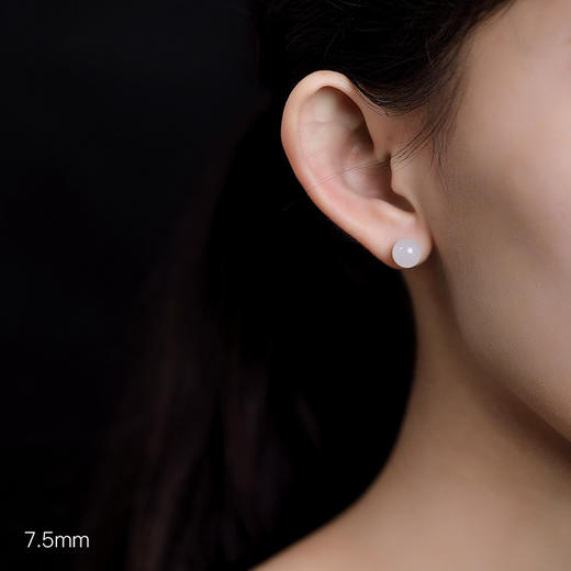 YLY-S925纯银和田玉精致简约小巧小众设计显瘦耳钉TZW 商品图4