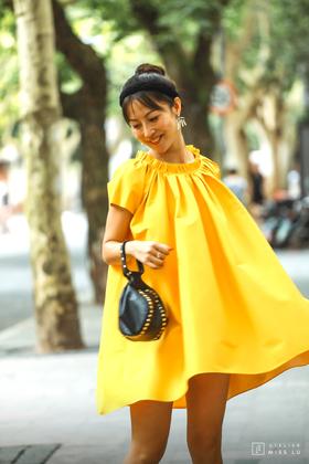 AtelierMissLu / Avery-流心黄褶领连身裙